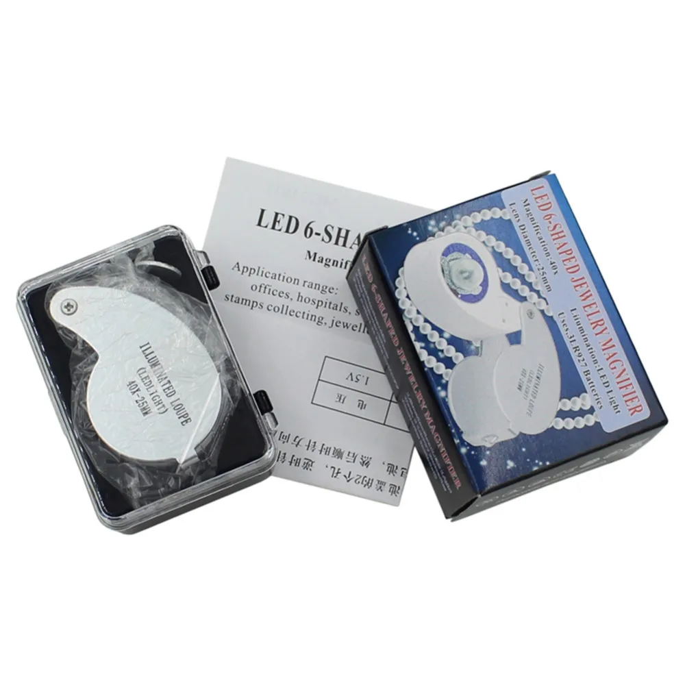 Мини Портативный сплав 40 раз Складная лупа ювелирное зеркало ювелирные изделия