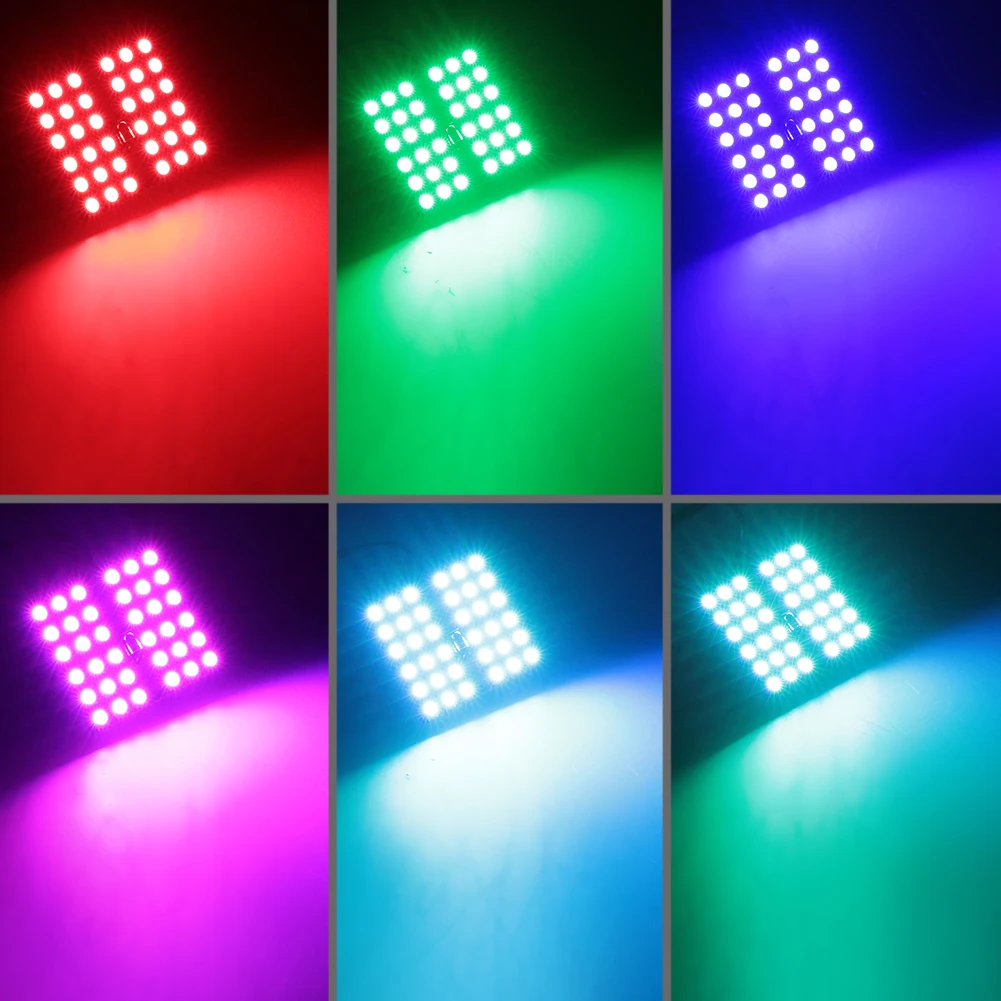 Светодиодная лампа для чтения T10 RGB 5050 12 15 24 36SMD 2 шт. купольсветильник панель с