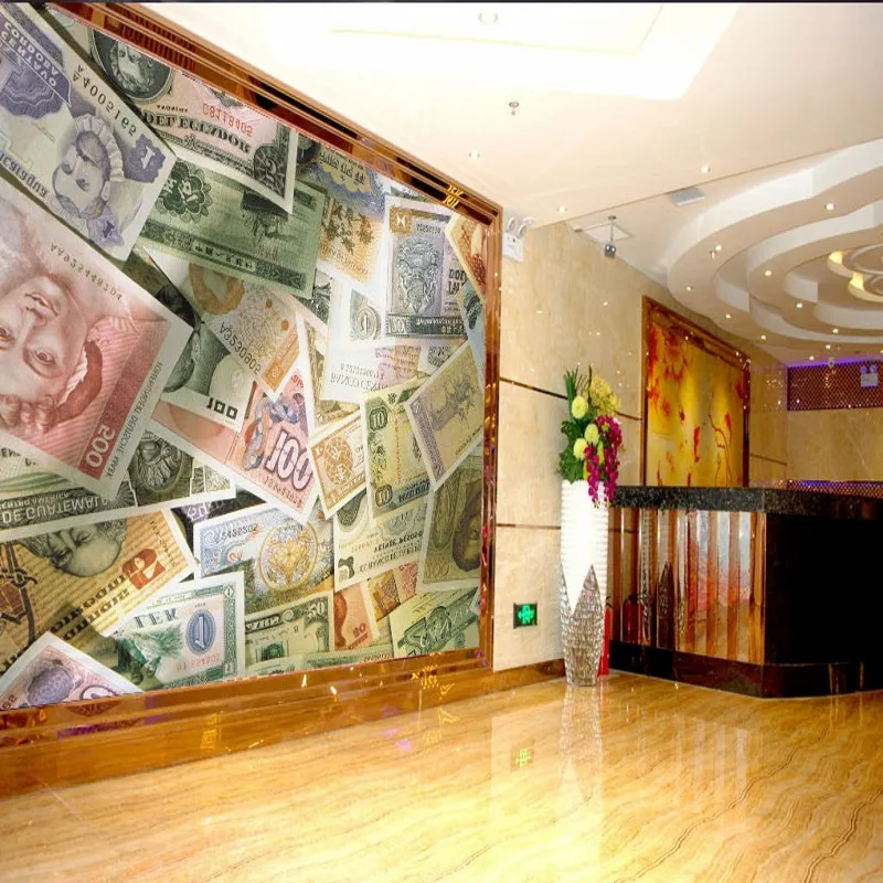 Фото обои стерео бумажные деньги фон украшение стены роспись на заказ KTV бар