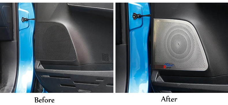Для Toyota RAV4 RAV 4 Stainlsess стали подкладке Динамик Внутренний Звук Обложка Аудио прессформы отделка автомобилей аксессуары