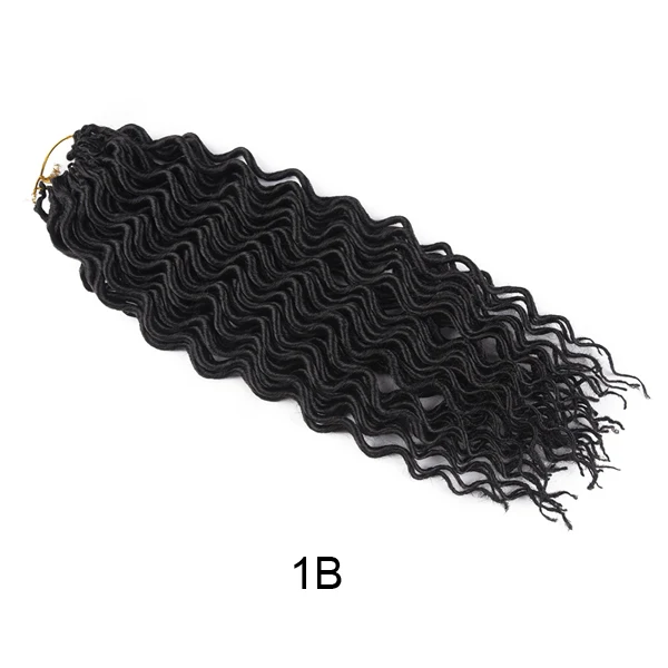 # 1B TOMO 24 нитка, на крючках, косички, faux locs Curly конец 18 дюймов Синтетические косички, волосы для наращивания на эффектом деграде(переход от темного к черный, красный коричневый накладные волосы на крючке - Цвет: # 1B