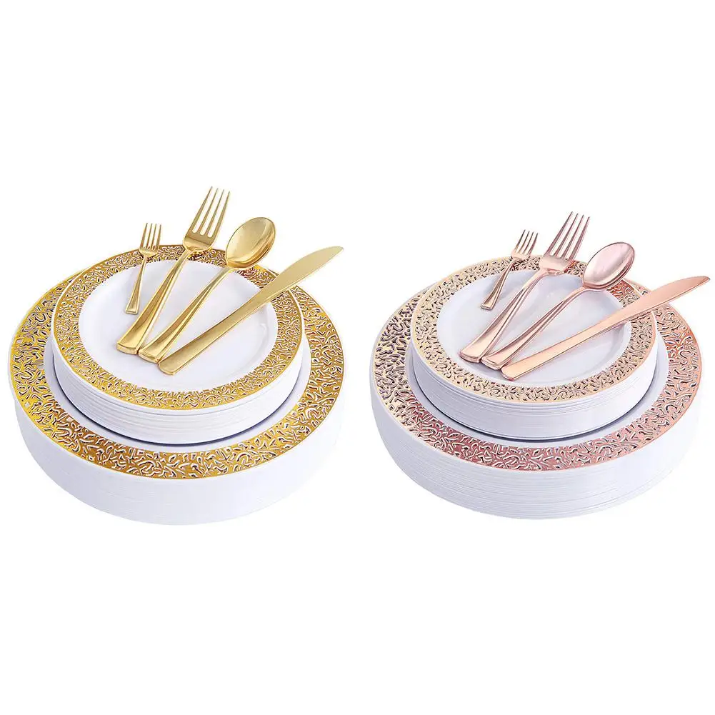 Набор пластиковых столовых приборов одноразовые зеленые пластиковые столовые