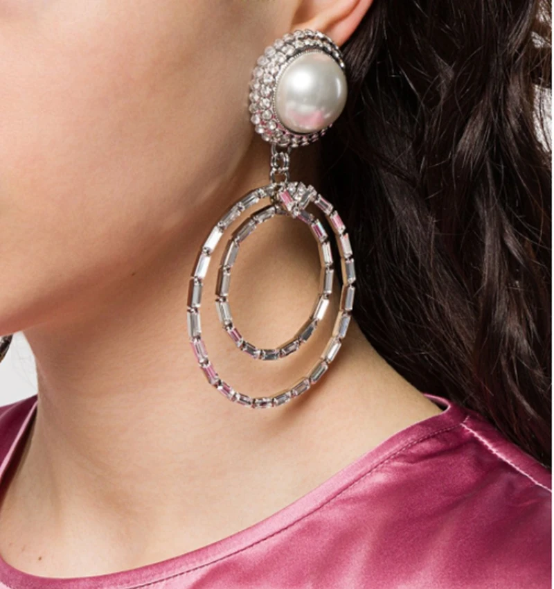 2019 модные роскошные брендовые новые хрустальные преувеличенные серьги женские