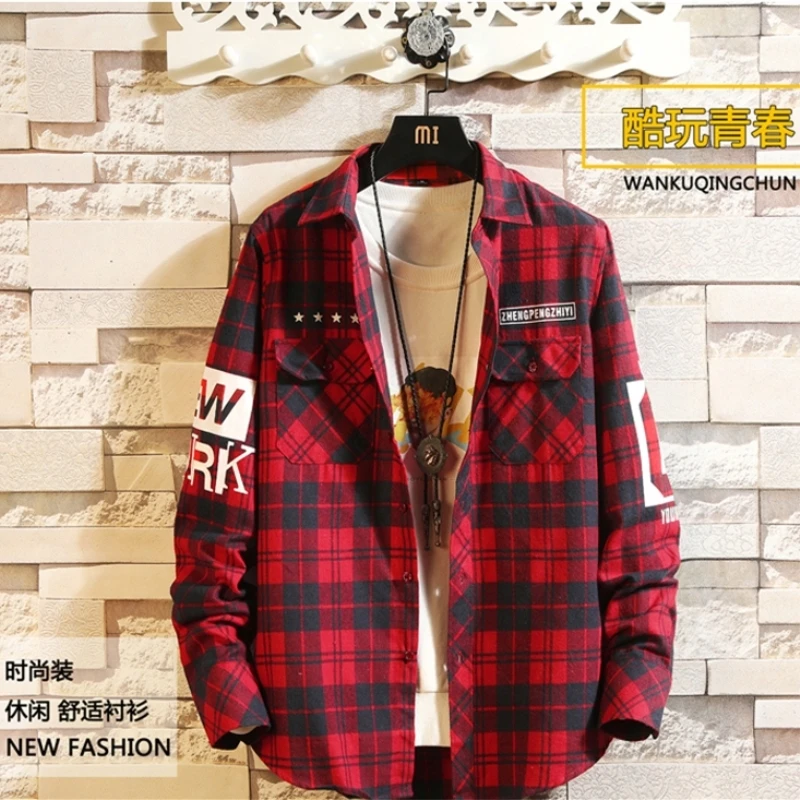 Men's Long-sleeved Checked Shirt Sewing Pattern Template Cutting drawing Clothing DIY WW-183