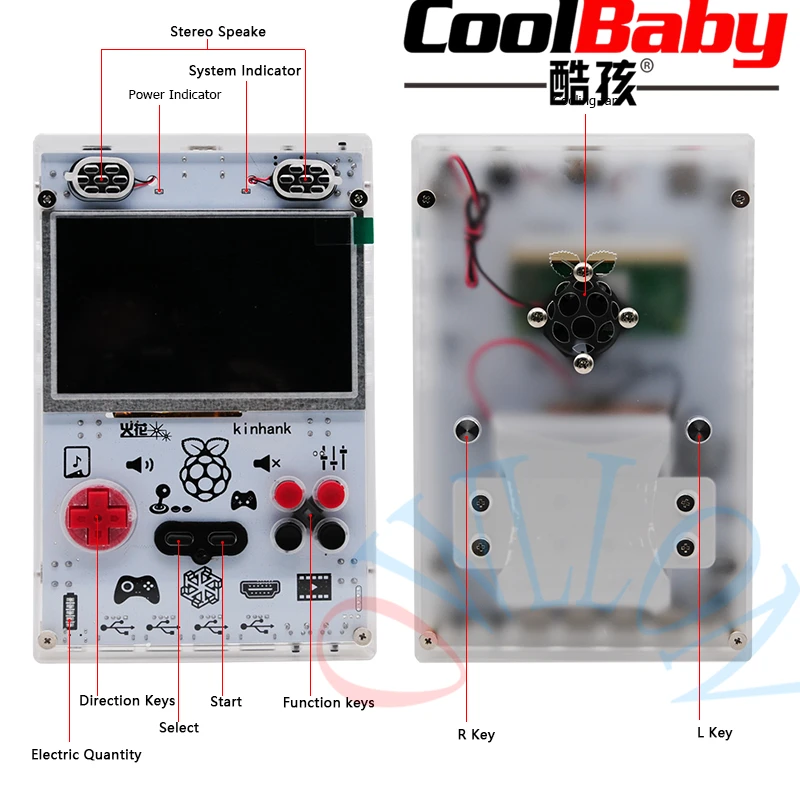 DIY 5,0 дюймов HD ips экран Ручной игровой плеер с Raspberry pi компьютерный модуль 3 Lite игровая консоль встроенный более 15000 игр