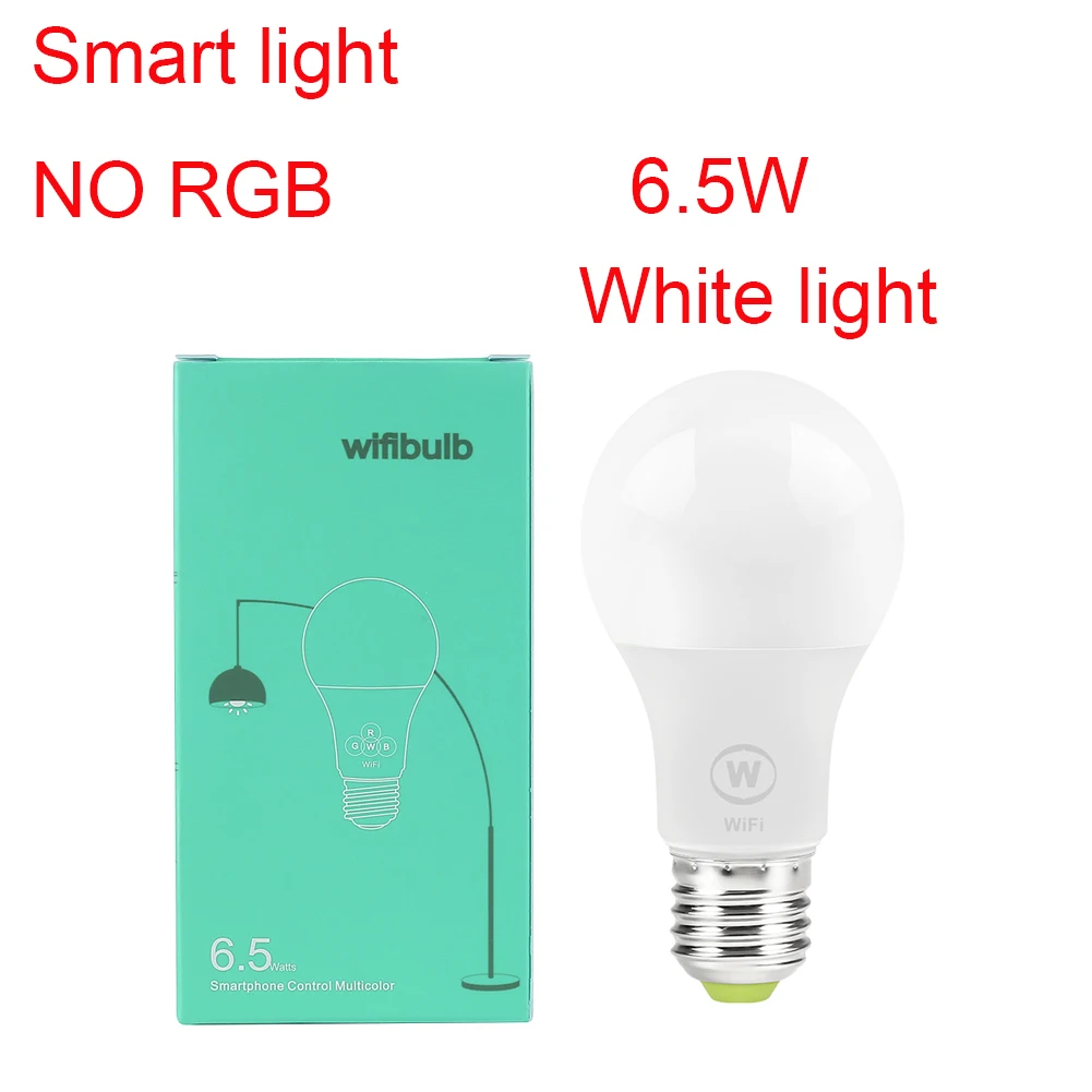 white light Wifi-патрон, умный свет лампы нет RGB белый свет и теплый свет только Пробуждение огни совместимы с Alexa и Google Assistant - Комплект: white light