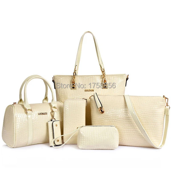 2015 hot selling 6 sets of medium and small portable women messenger bags high-quality casual PU composite bag 5 colors | Багаж и сумки