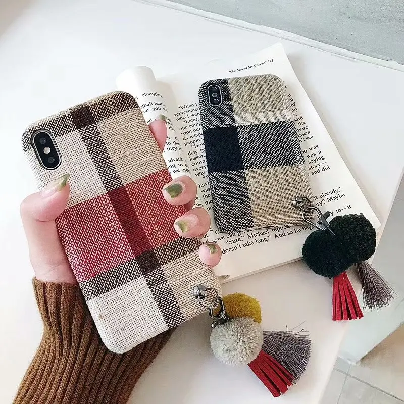 Туманно красоты для iphone X XS Max XR случае Роскошные кожаные плюшевые сетке телефон