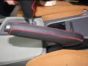 Белый Рукоятки ручного тормоза из натуральной кожи для Honda Civic 9 крышка из натуральной кожи на ручном тормозе аксессуары для автомобиля интерьер - Название цвета: Белый