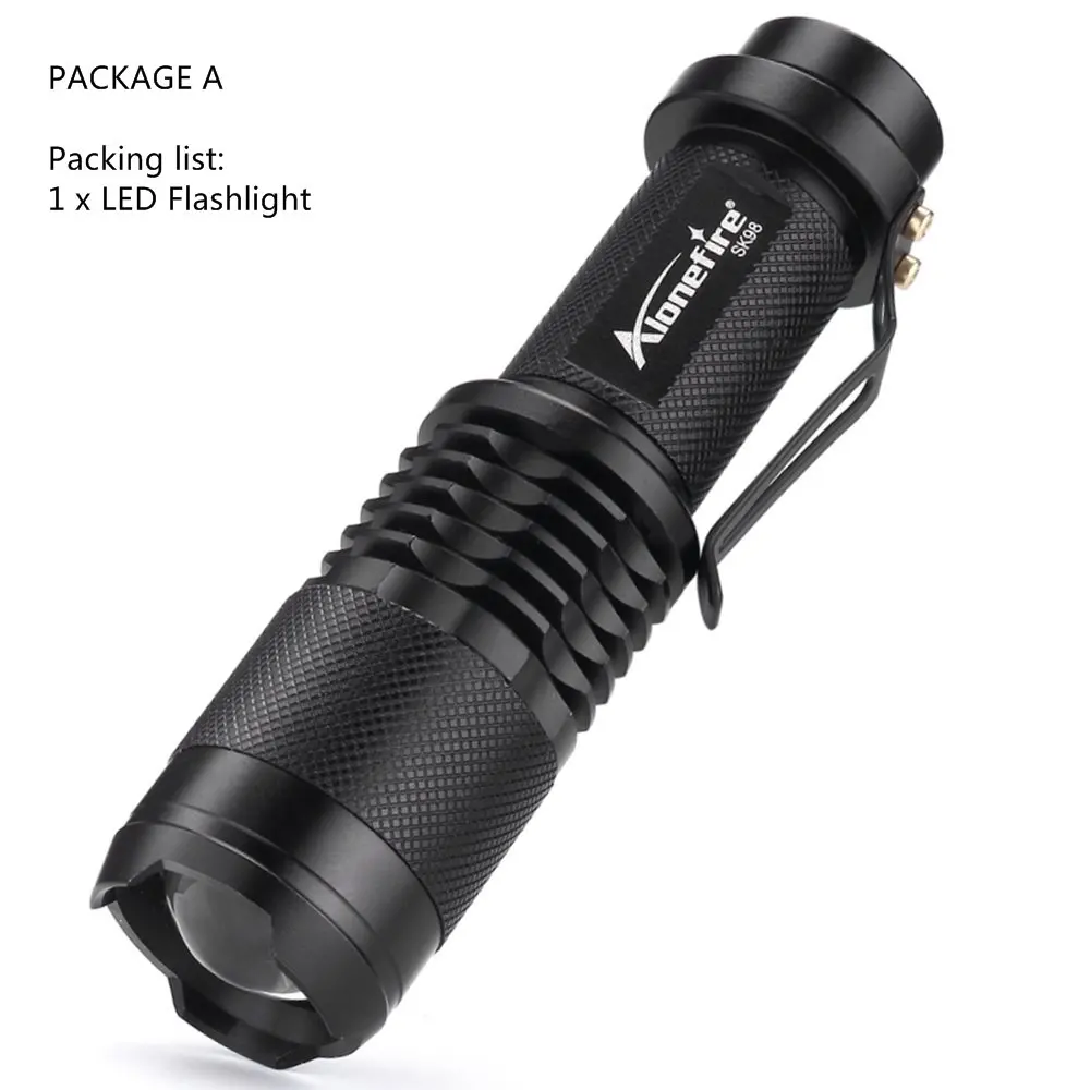 Package A Alonefire SK98 L2 светодиодный фонарик портативный мини-фонарик с зумом водонепроницаемый фонарь - Испускаемый цвет: Package A