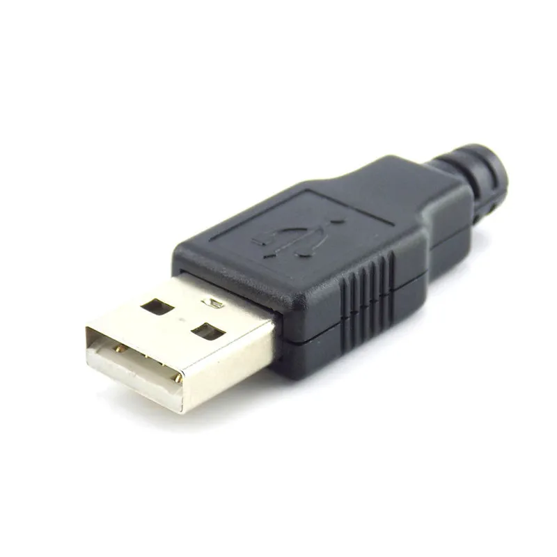 3 в 1 USB-коннектор типа А папа 2 0 4-контактный штекер с черной пластиковой крышкой