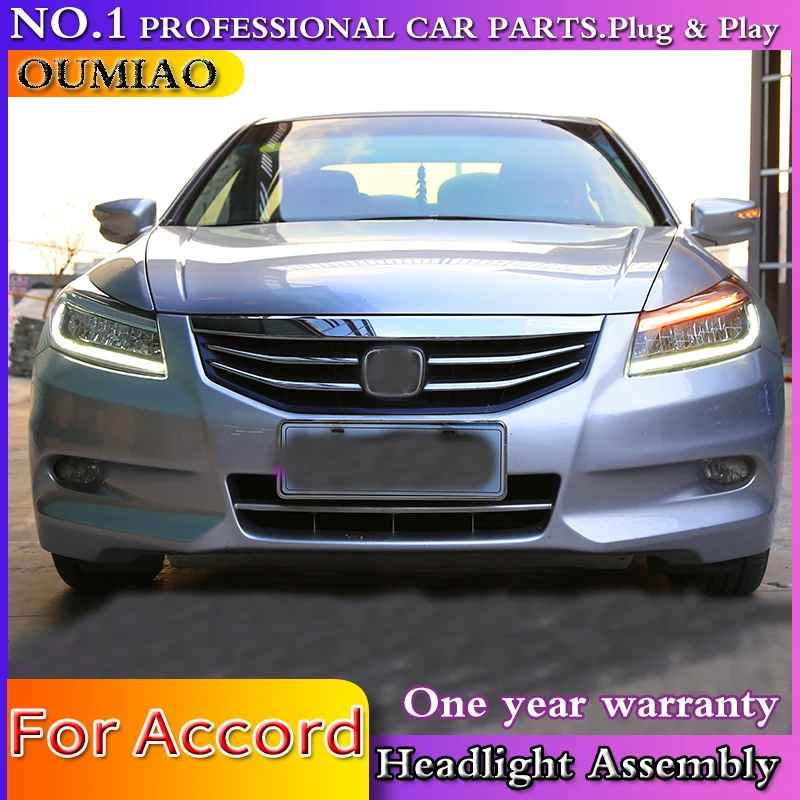 Автомобильный стиль для Honda Accord фары 2008-2013 Red Eye для Accord 8 8th фары светодиодные DRL передние Биксеноновые линзы двойной луч HID