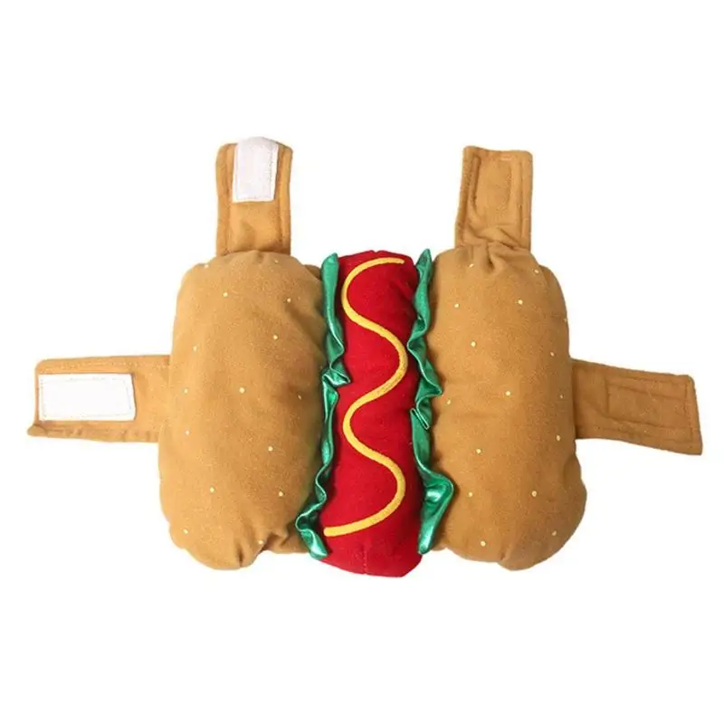 Hot Dog Style XXS-XXL костюм для собак хот-догов, одежда для горчичного кота, одежда для маленьких и средних собак, новинка, теплая одежда для щенков - Цвет: Hot Dog Style