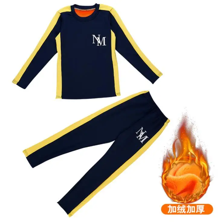 black sets Новая зимняя детская одежда, домашняя одежда для мальчиков 3, 4, 5, 6, 7, 8, 9, 10, 11, 12, 14 лет, комплект одежды для мальчиков, повседневный костюм, толстовки и штаны для мальчиков - Цвет: black sets