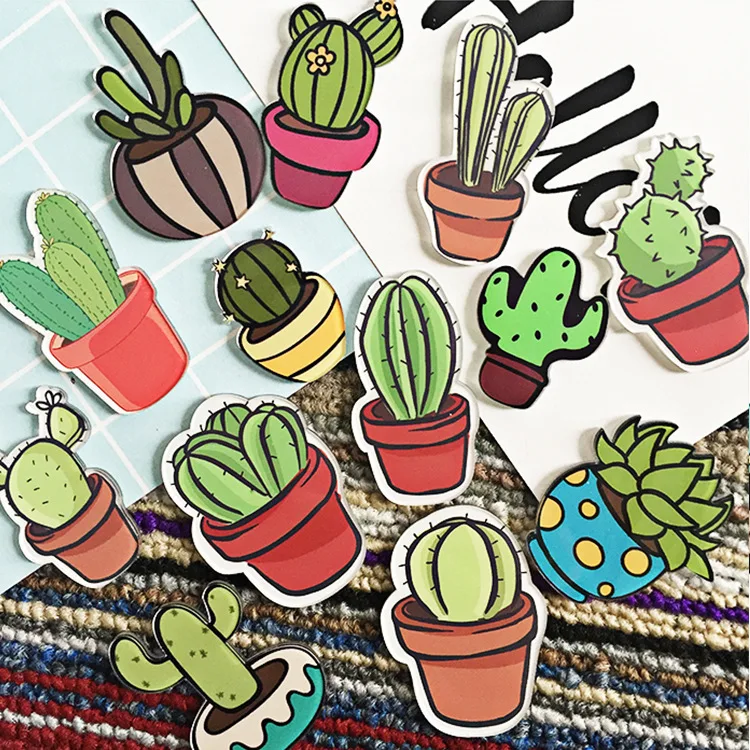 

(10 pieces/ lot)Cartoon cute cactus fridge magnet