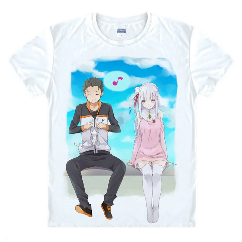 Футболка Re: Zero kara Hajimeru Isekai Seikatsu, аниме Emilia Rem, футболка для костюмированной вечеринки, футболки с героями мультфильмов для студентов, милые футболки в подарок - Цвет: 31