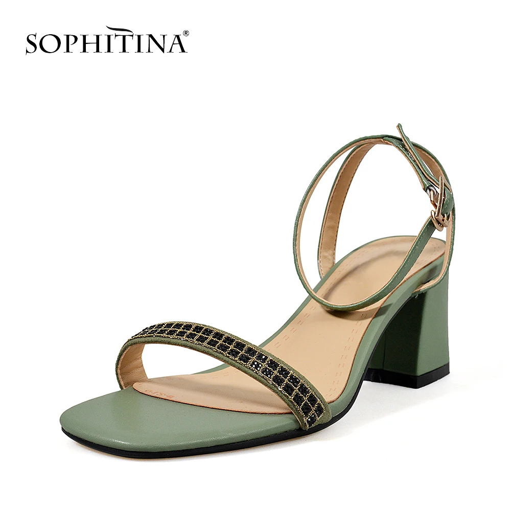 SOPHITINA/женские босоножки на квадратном каблуке вечерние туфли с ремешком
