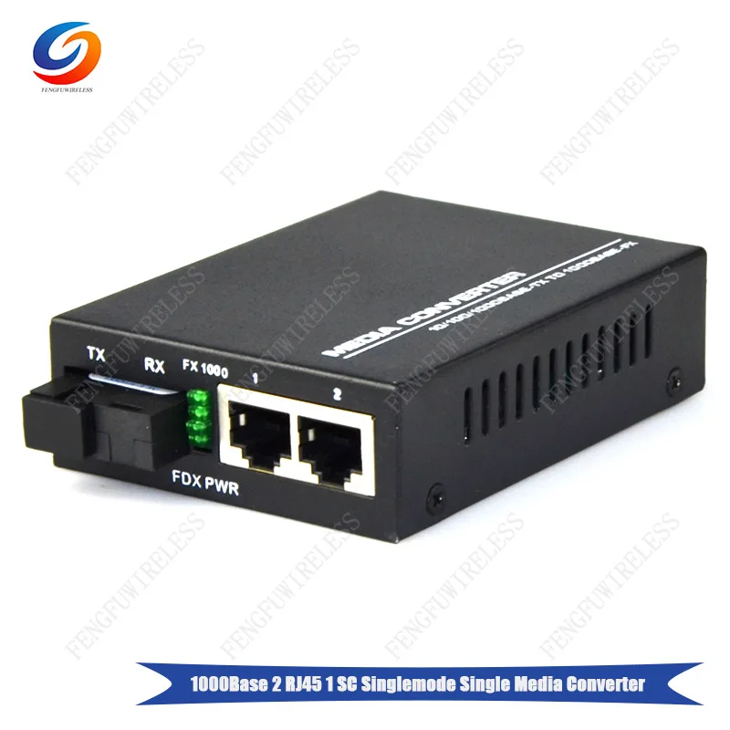 1 пара Гигабитного оптоволоконного медиаконвертера Ethernet 1000 Мбит/с 2 портом RJ45 и SC