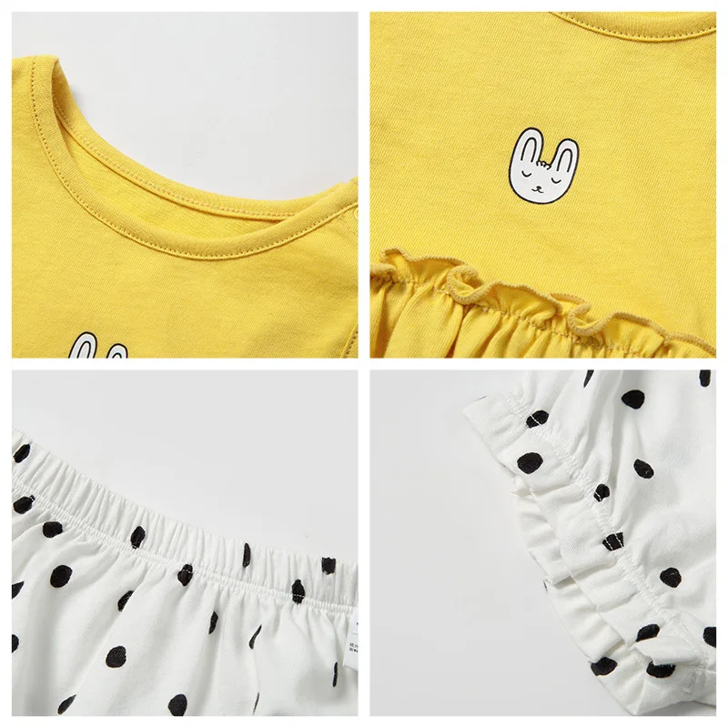 Комплекты одежды из хлопка для девочек Mini balabalaBaby летняя одежда двух предметов