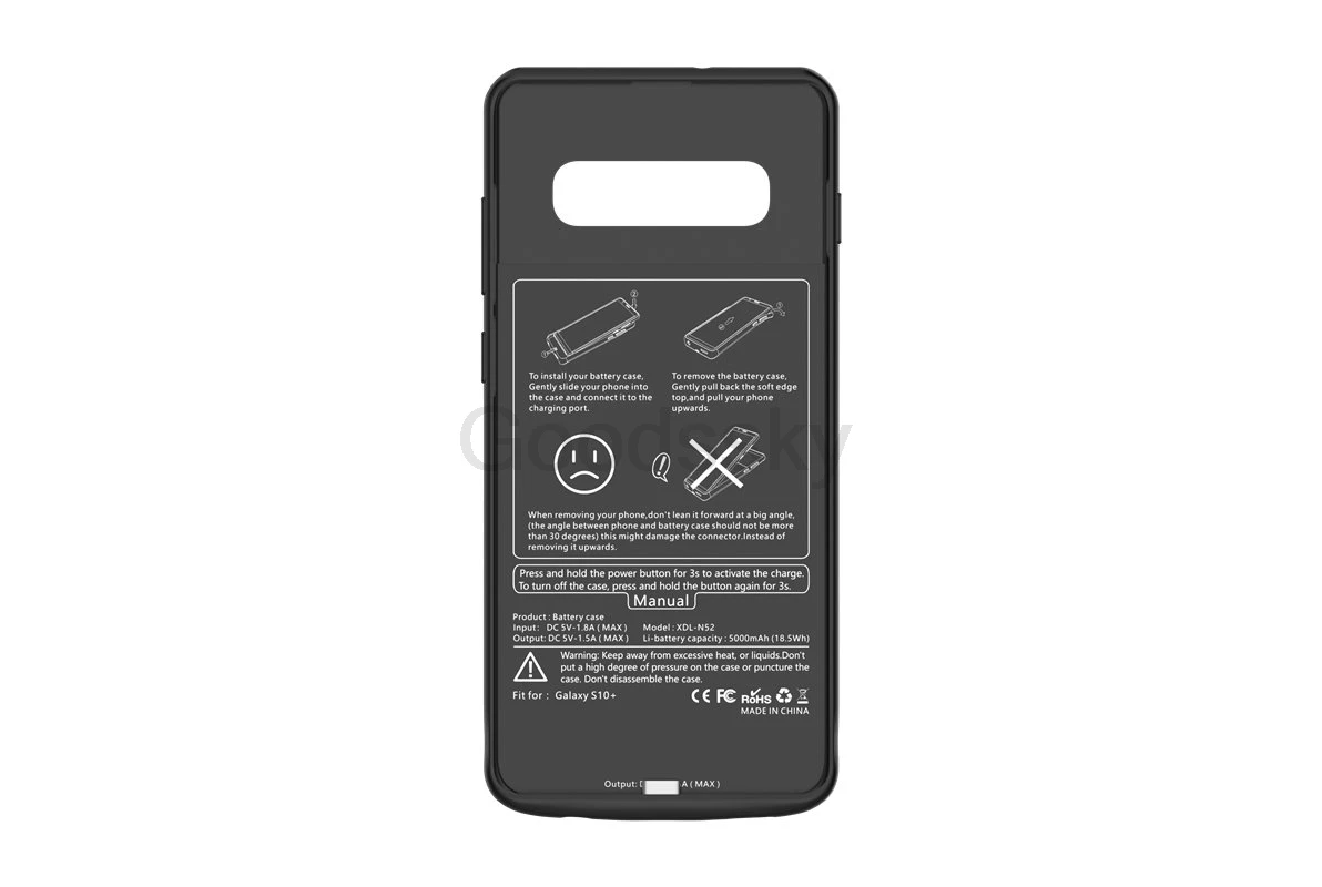 Чехол-аккумулятор для samsung Galaxy S10 S10e, Силиконовый противоударный чехол для зарядного устройства, тонкий внешний аккумулятор, чехол для samsung S10 Plus