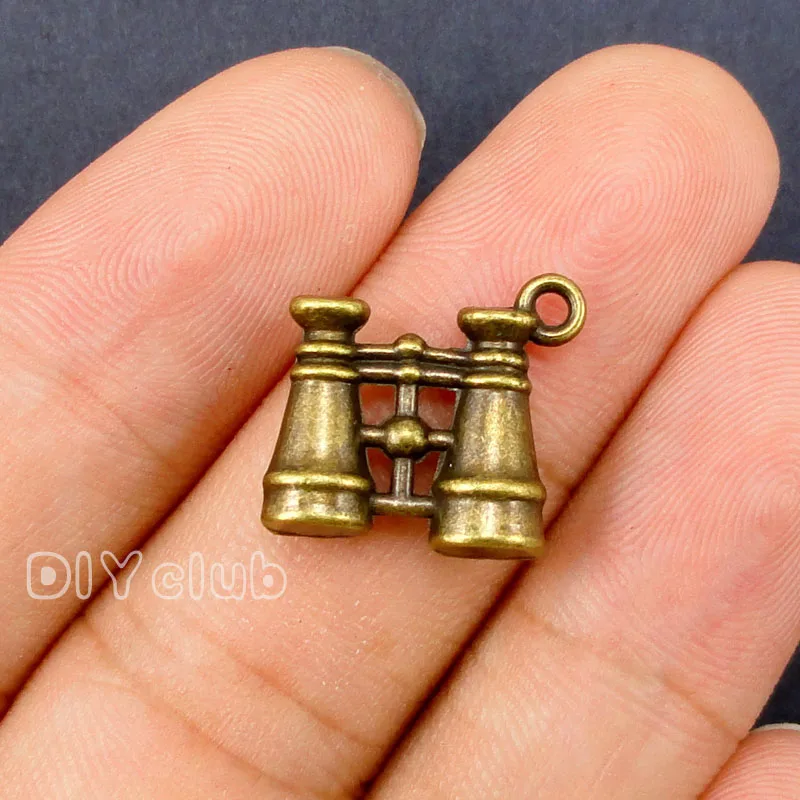 40 шт. подвески для телескопа античная бронза 3D бинокль Подвеска 16x16 мм | Украшения