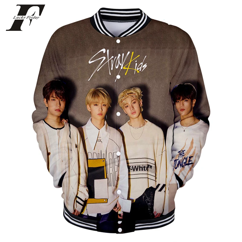 Защищает Детские 3D бейсбольная куртка-пилот 2019 kpop альбом StrayKids на каждый день в