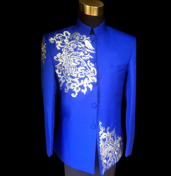 Официальное Платье новейший дизайн пальто и брюк мужской костюм с вышивкой