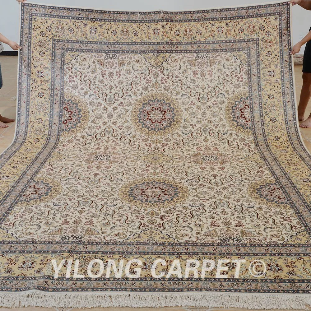 Kopen Yilong 9'x12 'Vantage Klassieke Kleed Grote Crème Antiek Tapijt Perzische Handgemaakte (0913)