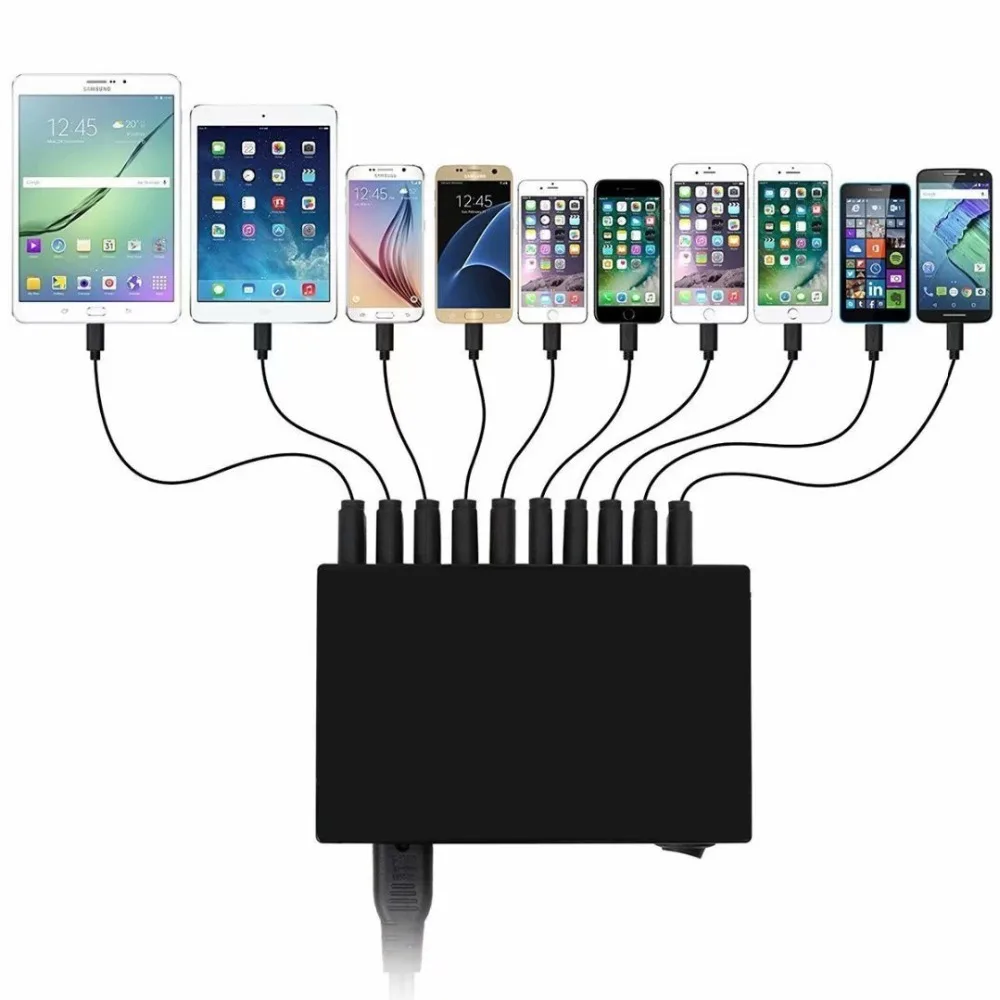 Сетевое зарядное устройство с 10 USB-портами 1 5 м 50 Вт В А | Электроника