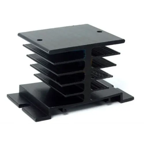 Aluminum Fins Single Phase Solid State Relay SSR 10A to 40A Heat Sink Dissipation Radiator 35mm DIN Rail Mount Black | Обустройство