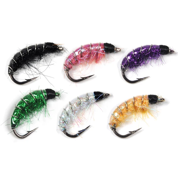 Mix Bimoo 6 шт.#6 рыболовные крючки в виде мухи для ловли форели Scud Shrimps Scud Cezch Fly Fishing Fly Nymphs несколько цветов - Цвет: Mix