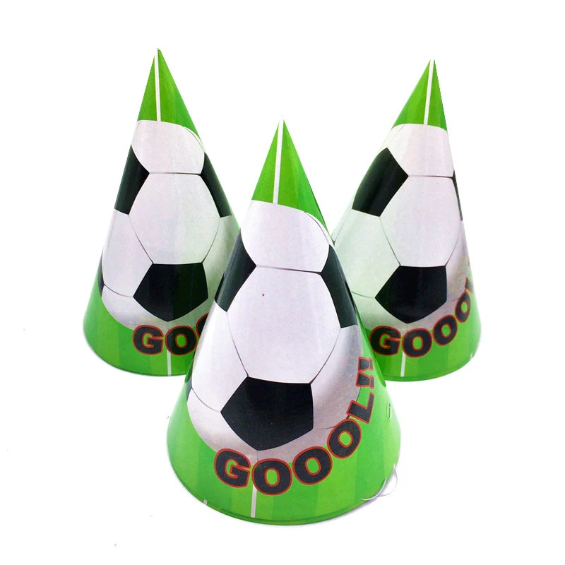 Hats-6Pcs Футбол тема столовая посуда тарелки салфетки флаг день рождения спрос среди детей чашки с картинками из мультфильмов Подарочная сумка детский душ декоративные принадлежности для вечеринок - Цвет: Hats-6Pcs