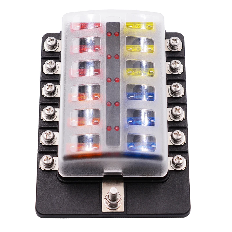 WUPP 12 Путь Автомобильная Предохранительная Коробка Водонепроницаемая 32V Терминальный Блок Авто Держатель С Светодиодным Индикатором Наклейка На