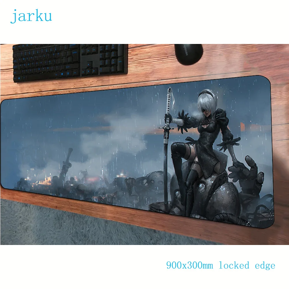 Nier коврик для мыши 900x300 мм, коврики для компьютерной мыши в стиле аниме, игровые аксессуары, подставка для запястья, большой коврик для мыши, клавиатура, игры, pc gamer