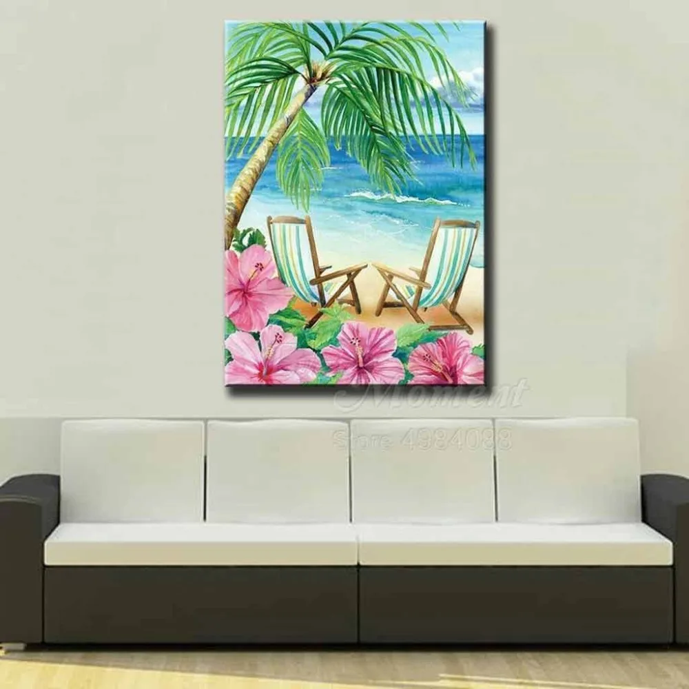 Набор для алмазной вышивки крестиком с изображением кокосового дерева | Дом и сад