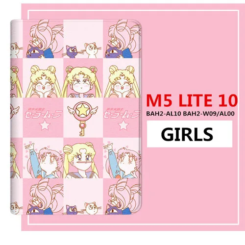 M5LITE10 GIRLS T5 10 умный откидной кожаный чехол с мультяшной девочкой персиком для huawei MediaPad M5 10 pro/M5 10,8 8," M5 Lite 10,1 чехол для планшета - Цвет: M5LITE10 GIRLS