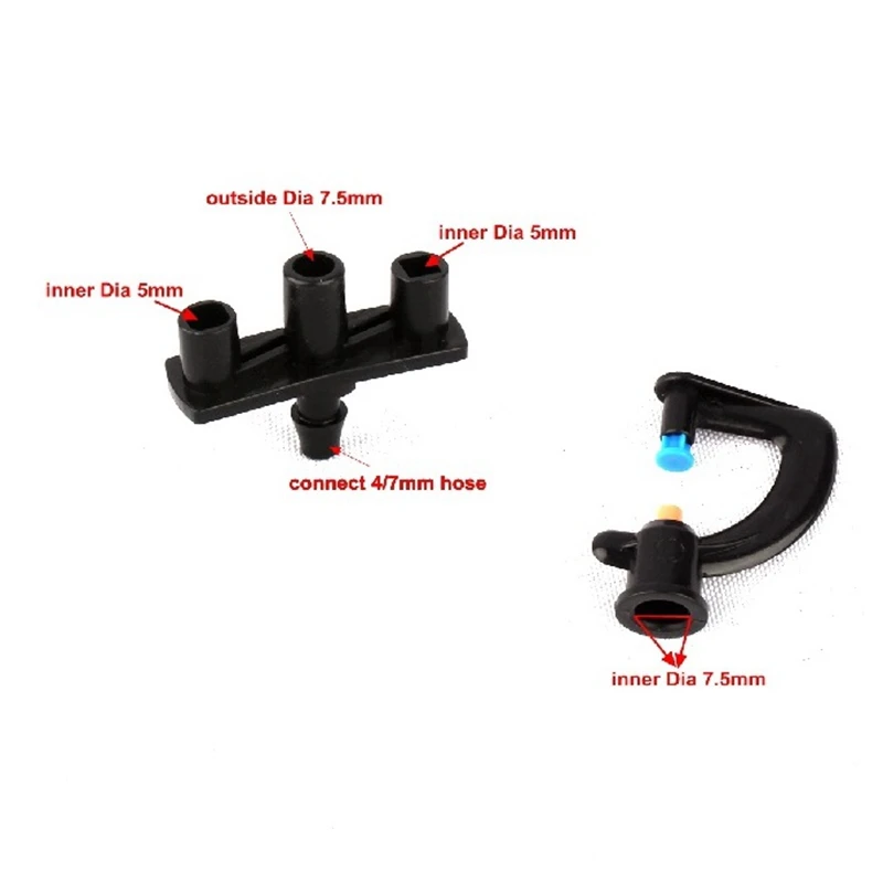 15sets Inner Diameter 7.5mm G-Type Reflection Sprinkler with Barbed Bracket High Quality Greenhouse Irrigation Emitters Fittings | Дом и сад