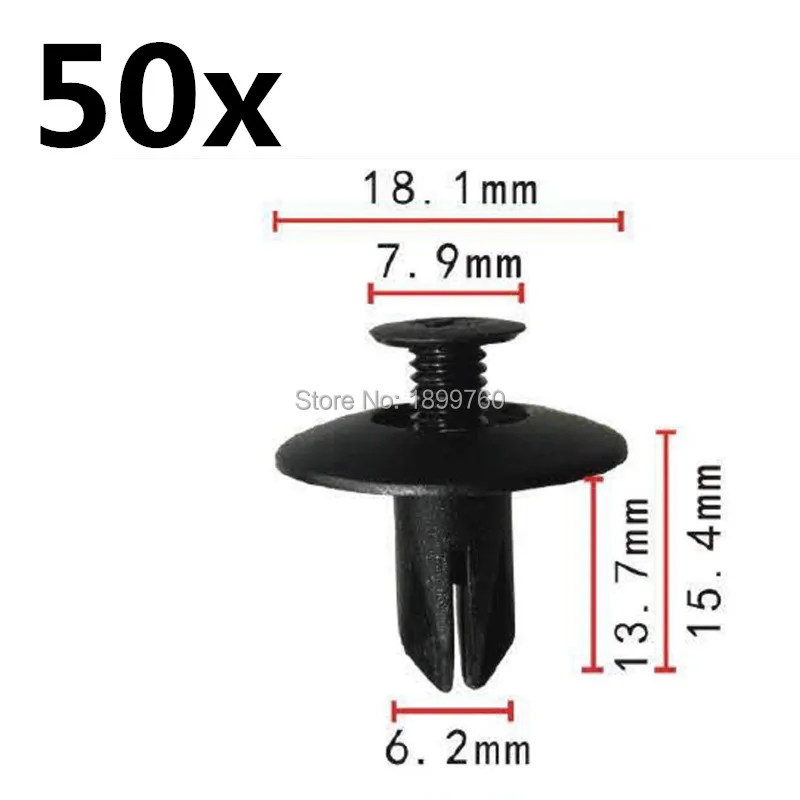 50 шт нейлоновой застежкой-молнией пуш-ап-Тип фиксирующий Зажим панель капота