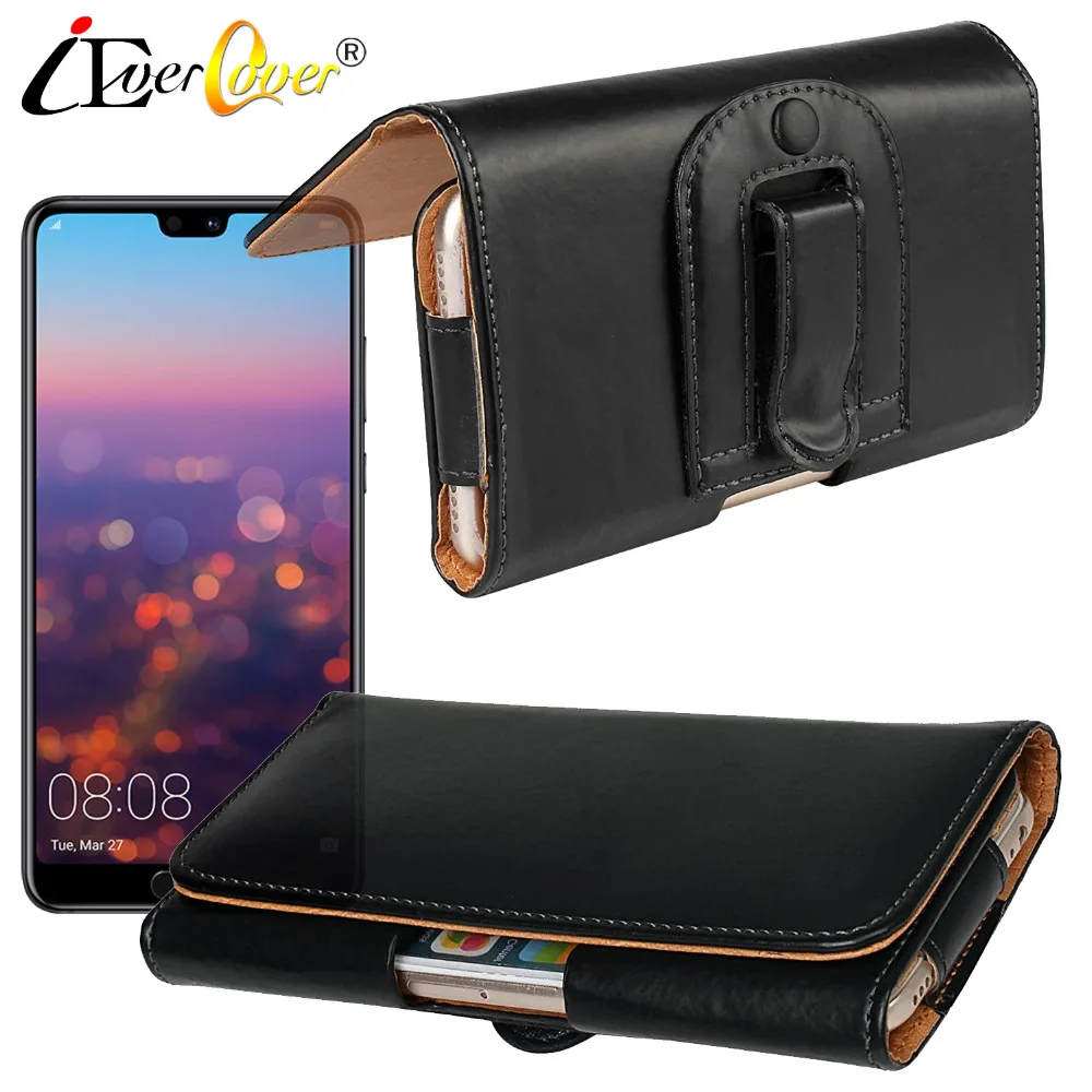 Горизонтальный кожаный чехол кобура для Huawei P30 P20 Mate 30 Lite Nova 5 5i 4 4e 3e Honor 20 Enjoy 8e
