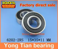 NBZH Bearing100pcs Free Shipping Double Rubber Sealing Cover Deep Groove Ball Bearing 6202-2RS 15*35*11 Mm