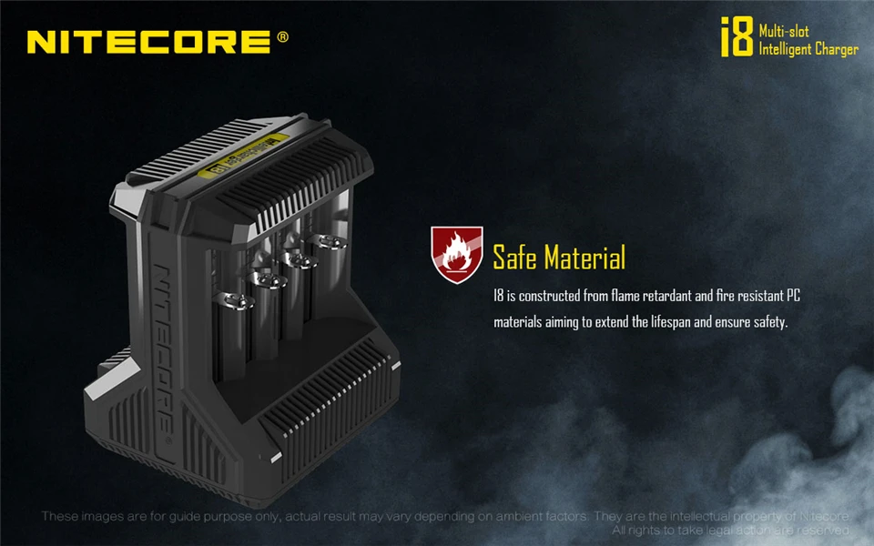Nitecore i8 интеллектуальное зарядное устройство 8 слотов 4A выход Смарт зарядное устройство для IMR18650 16340 10440 AA AAA 14500 26650 и USB H15