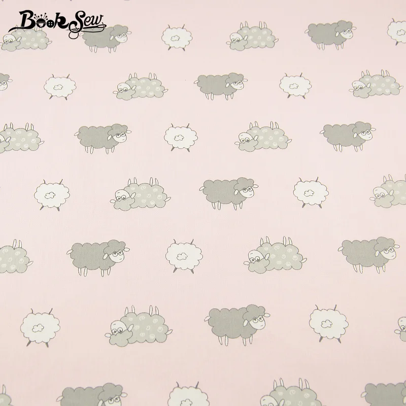 Новое поступление 2017 года розовый цвет овец Животные Шаблоны 100% хлопок саржа