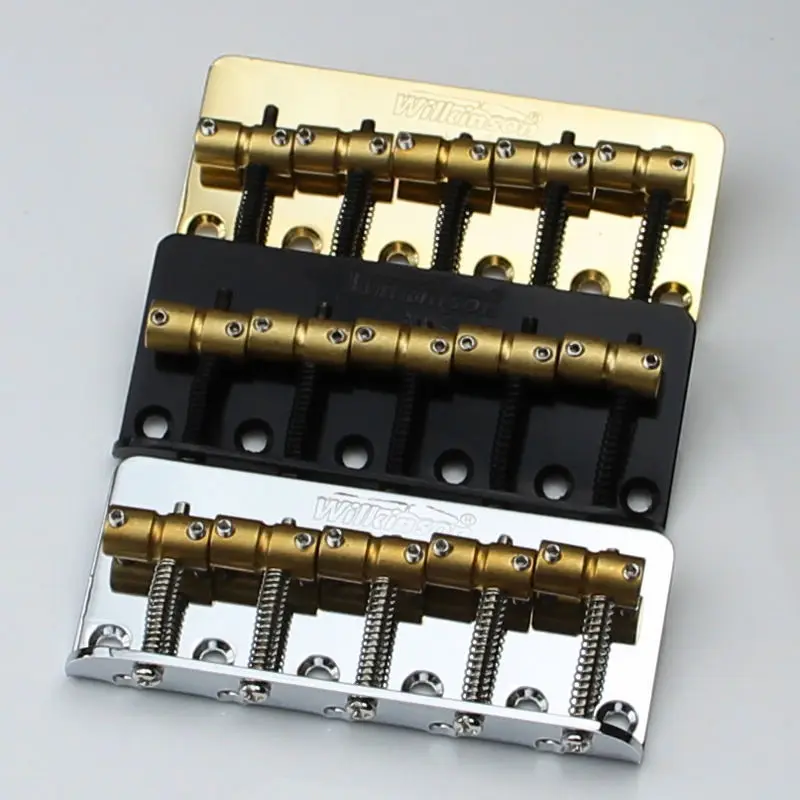 

WBBC5 Bass Guitar Bridge Wilkinson Brass Saddles in Chrome, Black or Gold