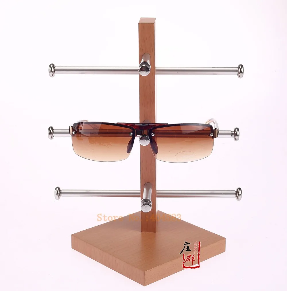 Бесплатная доставка 3 слоя деревянные очки дисплей стенд|glasses display|glasses display