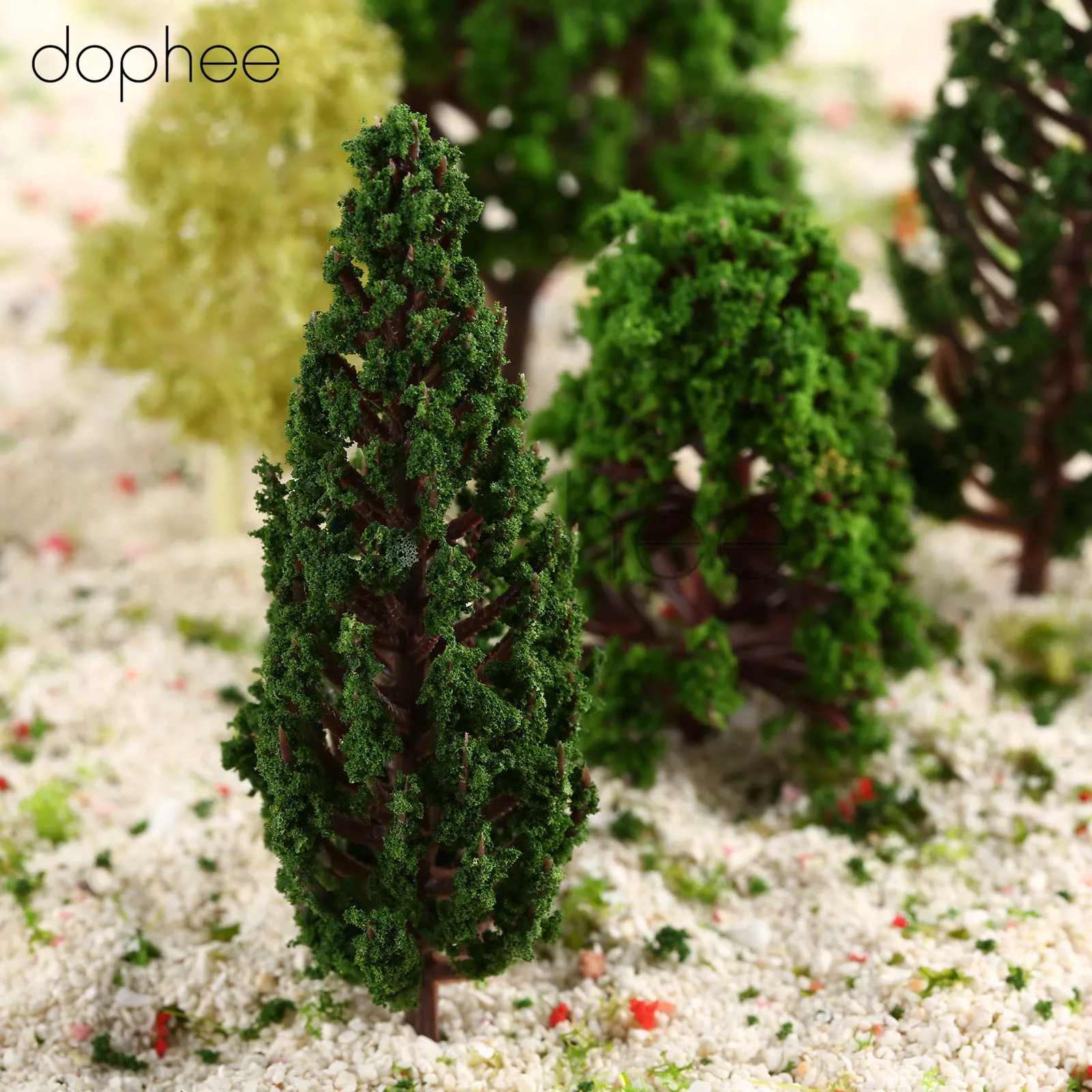 dophee 12pcs Model aspen trees + 10pcs pyramidal 5pcs poplar landscape Scene Scenery | Дом и сад
