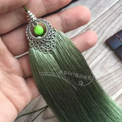 5 16 см DIY аксессуары для ювелирных изделий, искусственные шелковые кисточки, автомобильные аксессуары, двухсторонний цинковый сплав с бусинами, кисточка с бахромой - Цвет: 5
