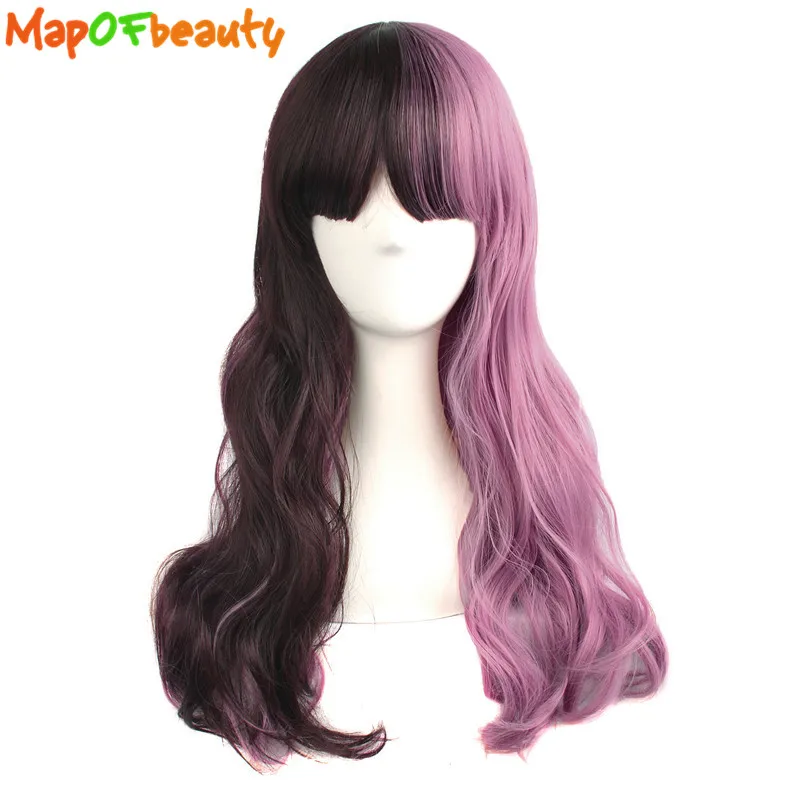 MapofBeauty 24 &quotдлинные волнистые Омбре боб парики естественный Косплэй парик