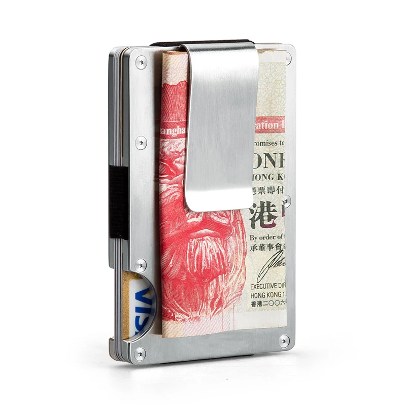 Тонкий держатель для карт металлический дорожный Кошелек Алюминиевый чехол