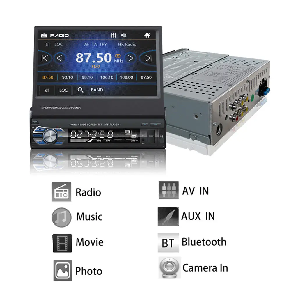 Hikity 1 din автомобильное радио 7 &quot1din HD Авторадио мультимедийный плеер Bluetooth FM USB AUX SD