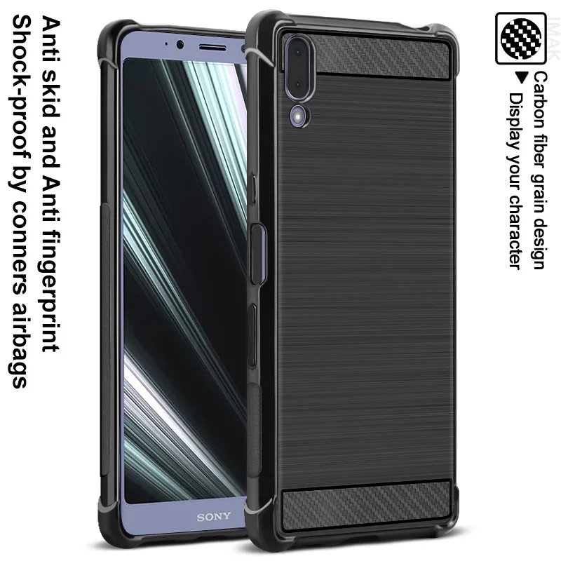 For Sony Xperia L3 case iMAK Vega Fiber Pattern airbag Phone Bumper Cover |